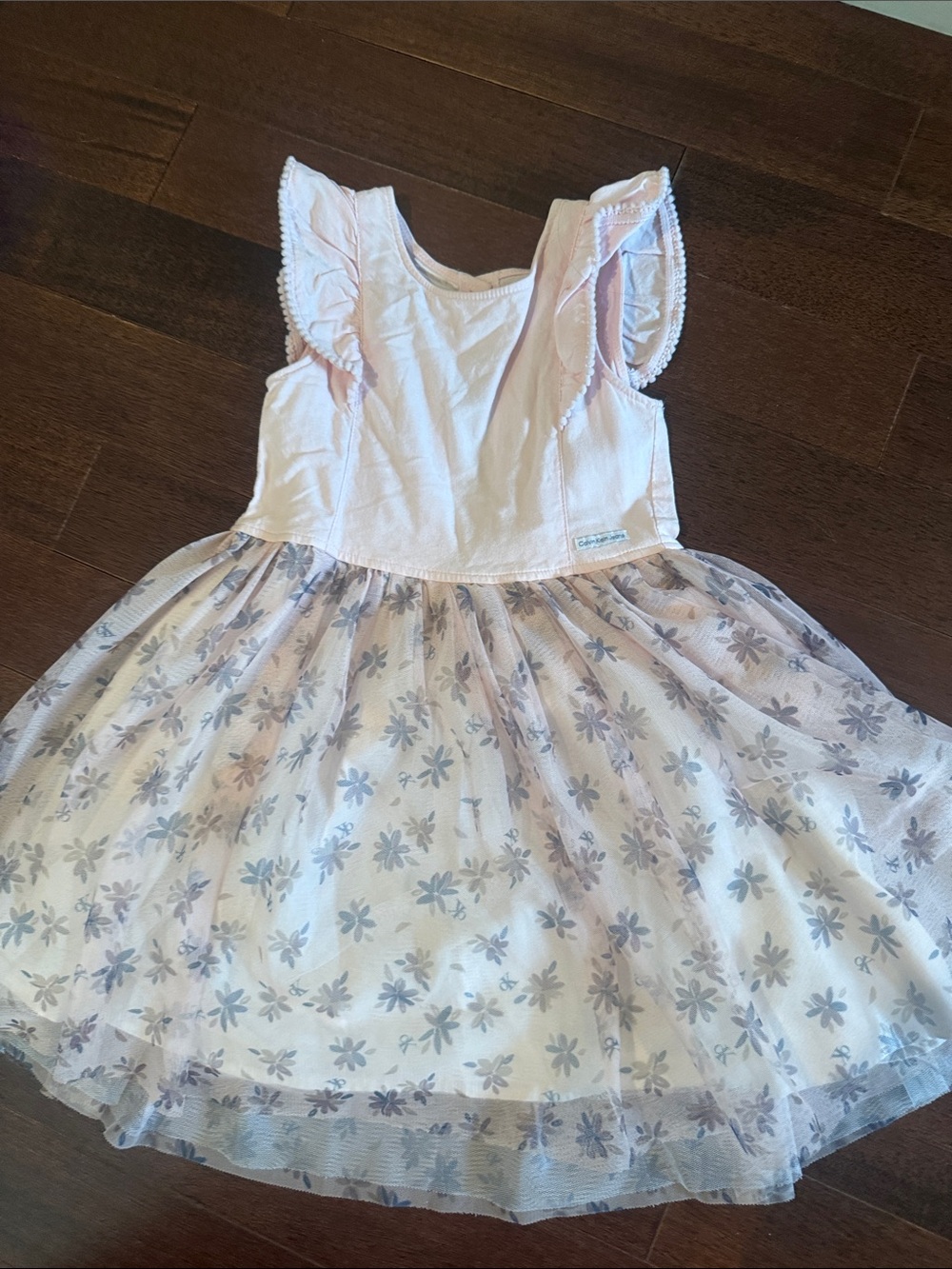 Calvin Klein Light Pink Floral Tulle Dress